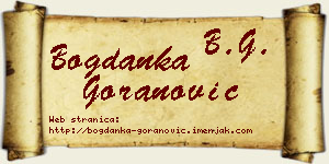Bogdanka Goranović vizit kartica